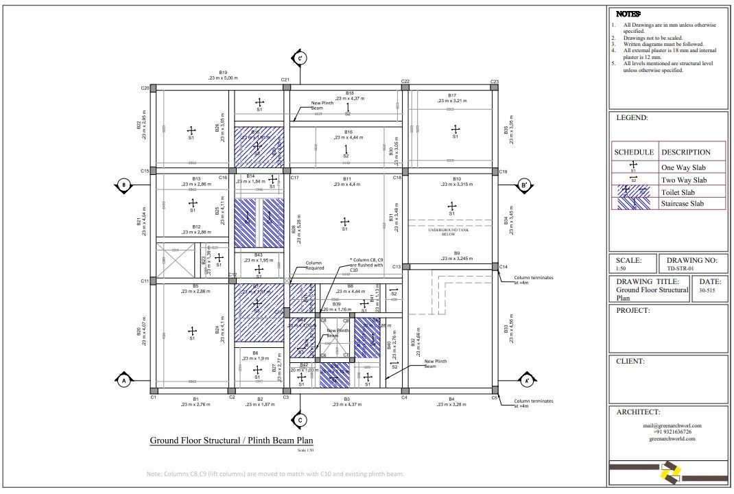 Floor Plans sample drawings structural grid