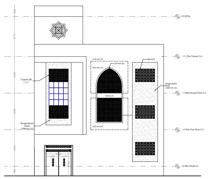 Elevation of a building - house elevation