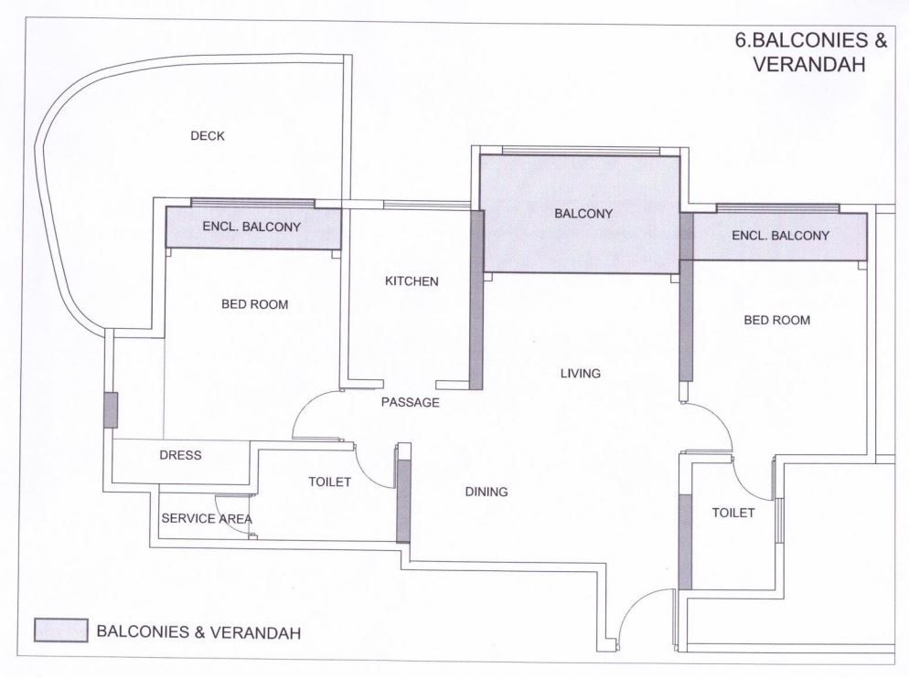 RERA Carpet area - Balconies & Verandah