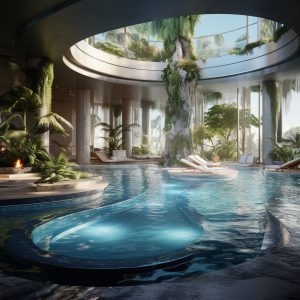 A lagoon pool design