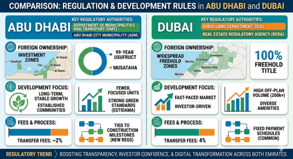 Uae Universal Design Code Dubai vs Abu Dhabi Building Code: BUA, GFA, FAR and Key Regulatory ...